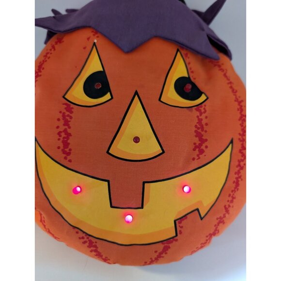 Vtg1991 Avon Light Up Jack O Lantern Pumpkin Plush 12” Halloween Decor READ - Picture 7 of 14